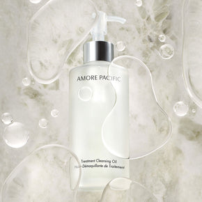 Treatment Cleansing Oil with bubble background